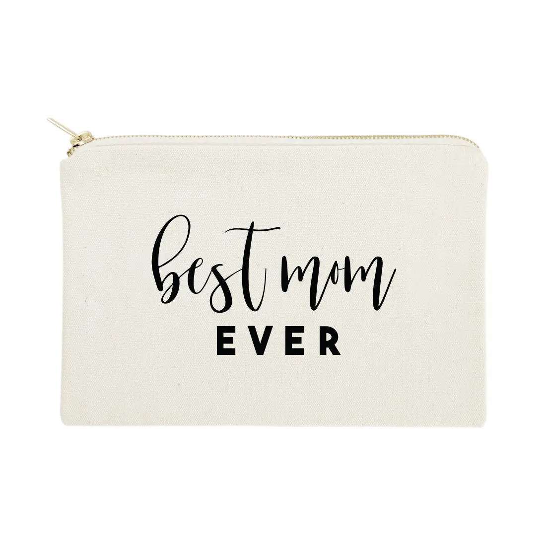 Best Mom Ever Cotton Canvas Cosmetic Bag by The Cotton & Canvas Co.
